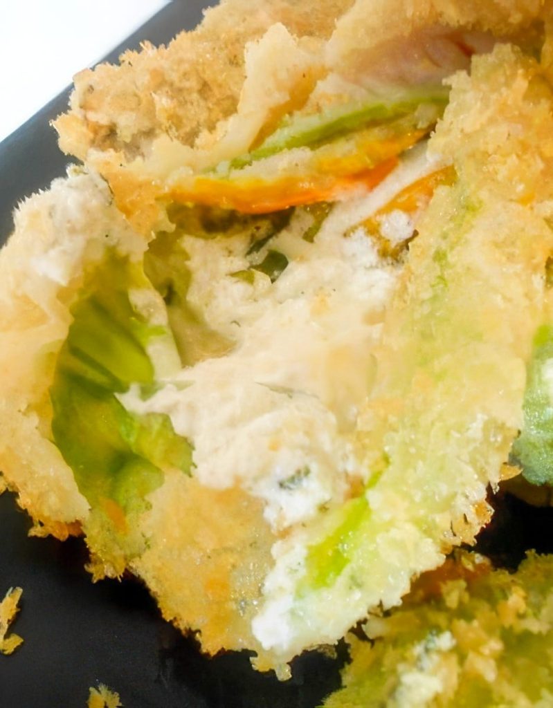Tempura di Fiori di Zucca al Caprino