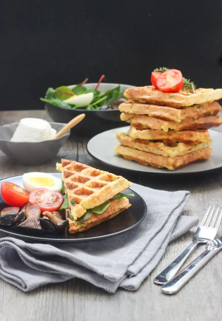 Piatto con waffle di patate